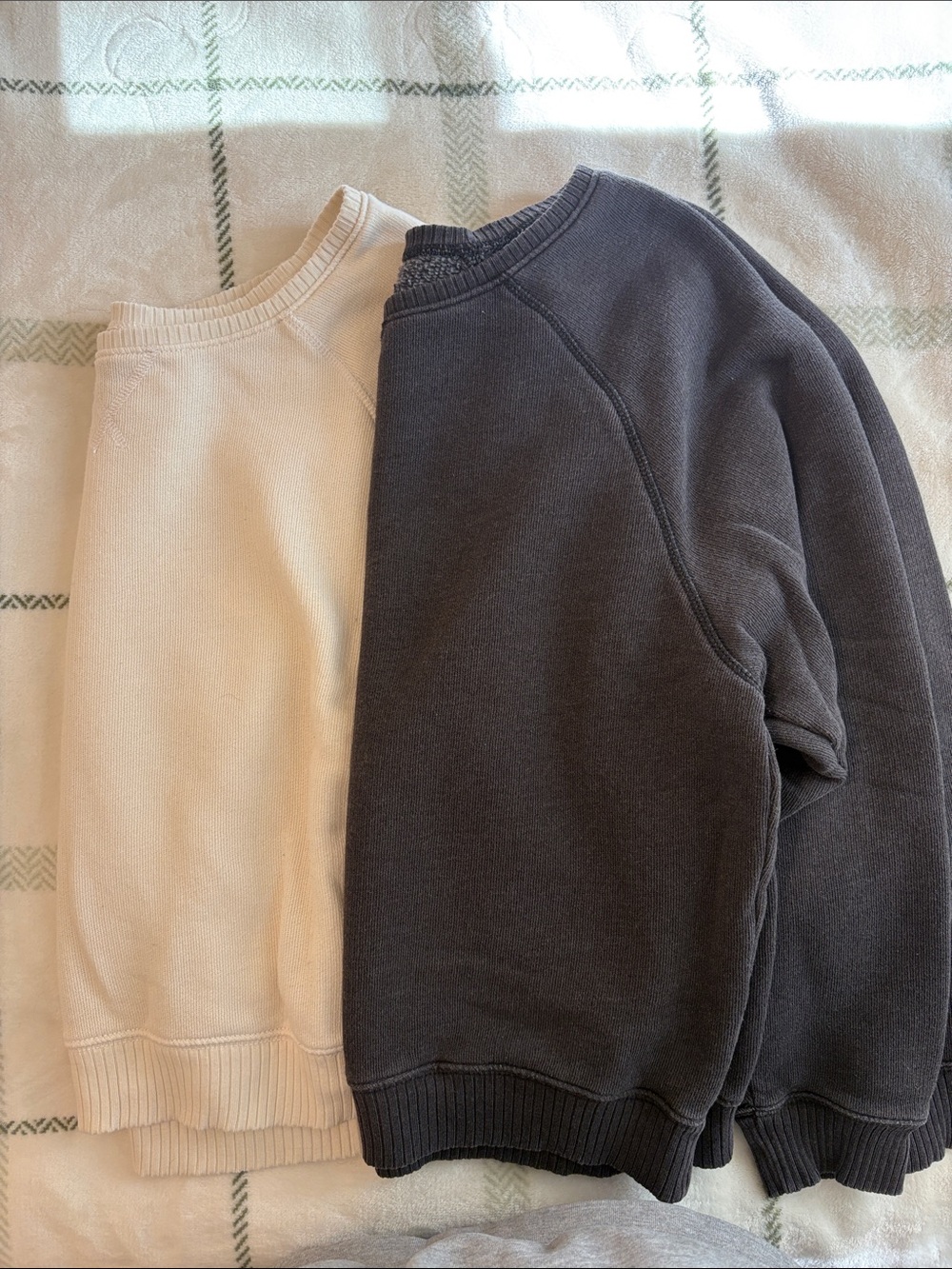 American Eagle Outfitters Off-the-Shoulder Crewnecks - Cream & Black